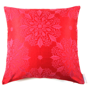 Carol - Red Embroidered Christmas Pillow Cover